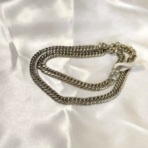 Steel chain dense weave 50cm new, silver