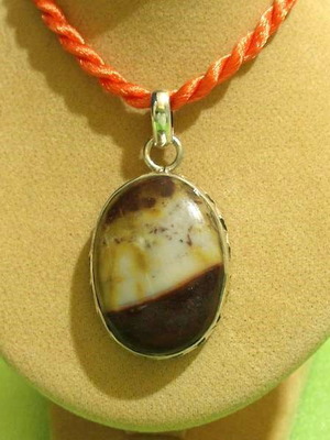 Jasper mineral necklace in 925 silver new