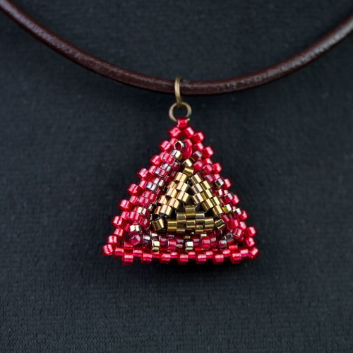 Necklace and earrings set custom made in red and gold