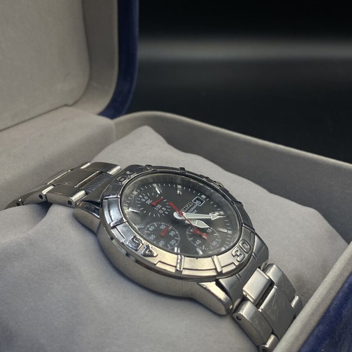 Seiko Chronograph men's watch like new, black and silver