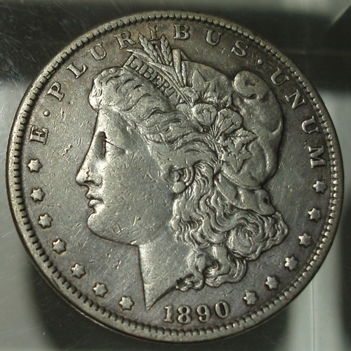 Silver American Morgan Dollar 1890 used, rare collectible