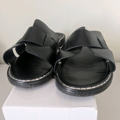 Luigi black wide slippers size 37 new