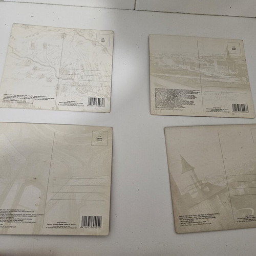 Postcards used, set of 4 from Iasi Romania with Christmas card gift
