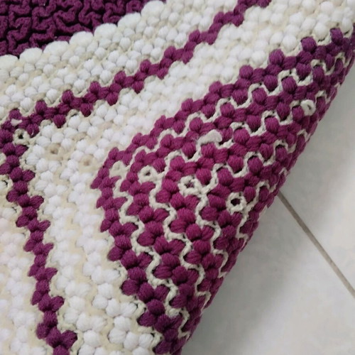 Handmade knitted rug like new, 180x65 cm, pure wool