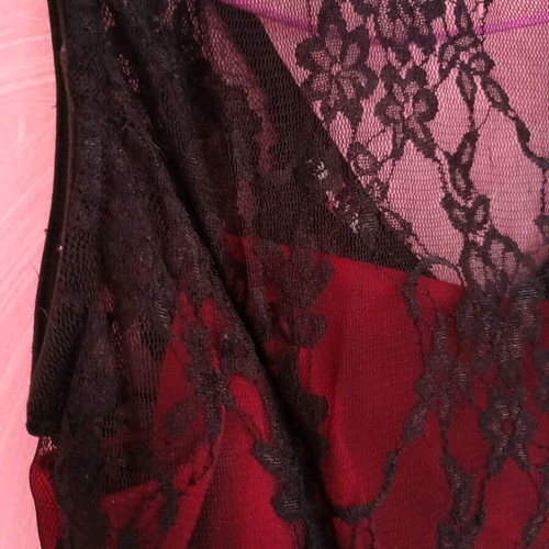 Mini dress red with lace small like new