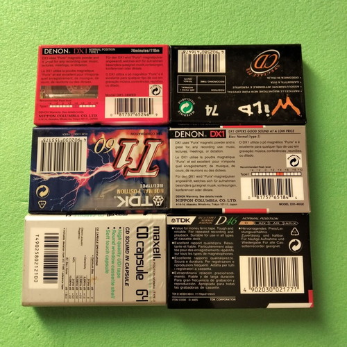 Cassette tapes pack of 6, new