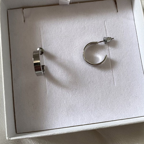 Stainless Steel Hoop Earrings new, silver