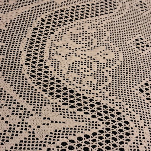Knitted lace used, 2 pieces for curtains 60×40
