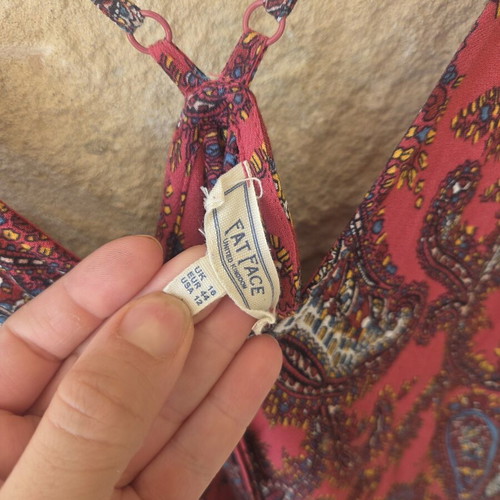 FatFace Sunkissed Juno Hanky Hem Paisley Maxi Dress like new, size L