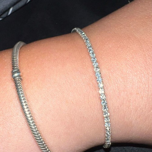 Diamond tennis bracelet new, white silver