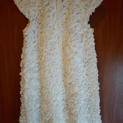Mayoral dress for 12-year-old girl, white with 3D floral design
