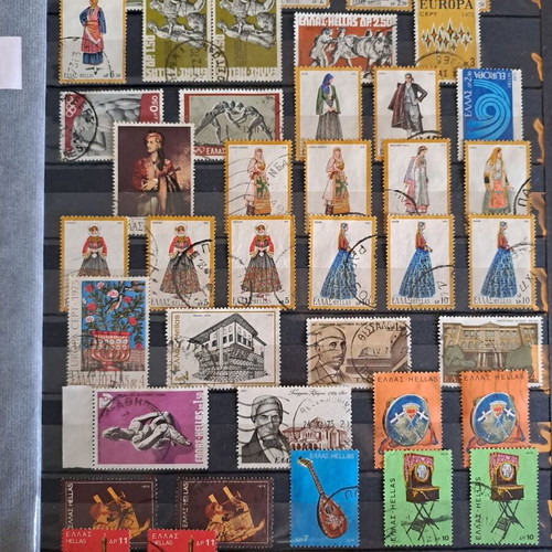 Greek stamps used, set of 44, 1972-1975