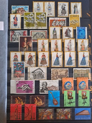 Greek stamps used, set of 44, 1972-1975