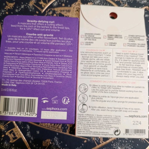Mini mascara lift and makeup sponge pack of two new