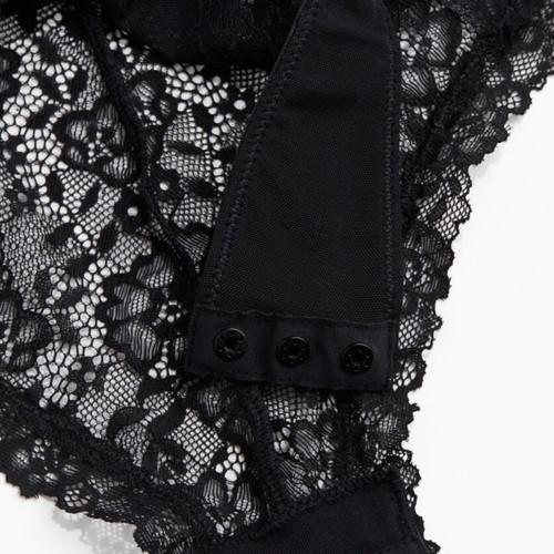 H&M sexy lace bodysuit black M-L