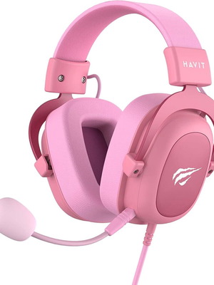 Havit HV-H2002D gaming headphones new, pink, 53mm with microphone