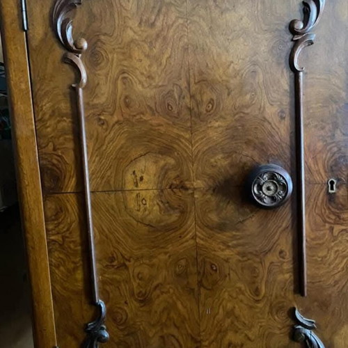Antique walnut wood buffet used with lion feet