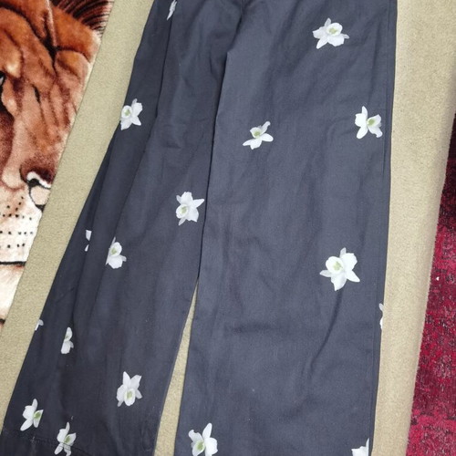 Pinko Sicilia XS pants new wide-leg with orchid print