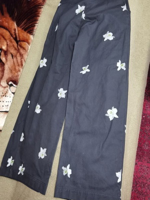 Pinko Sicilia XS pants new wide-leg with orchid print
