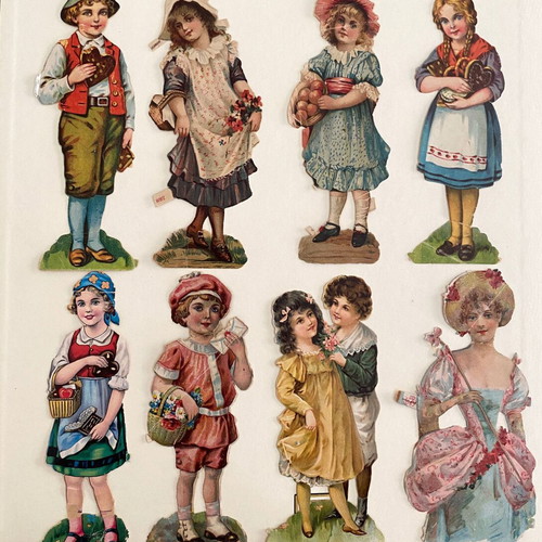 Prewar embossed figures collection used, 43 pieces 1930