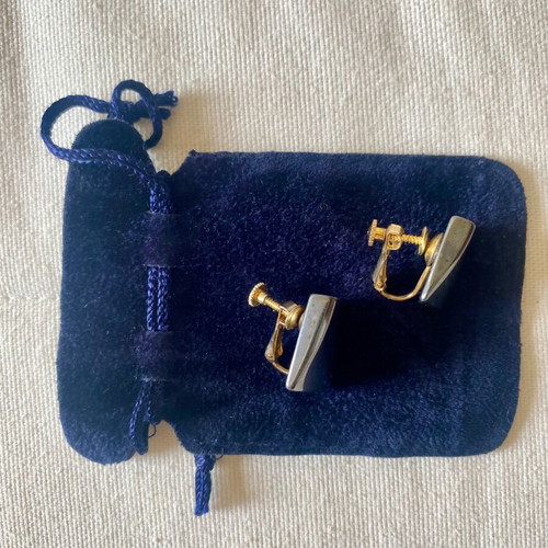 Vintage cufflinks in gray metallic color like new