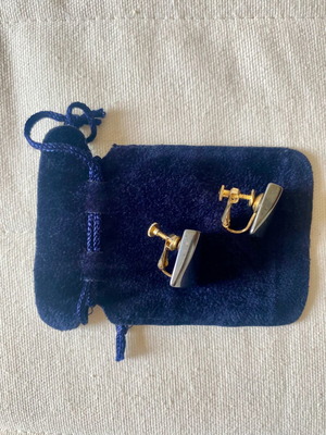 Vintage cufflinks in gray metallic color like new