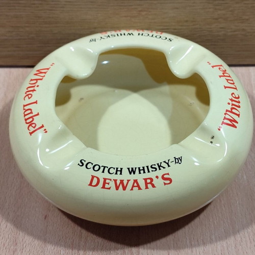 Dewar's scotch whisky old promotional ceramic ashtray used