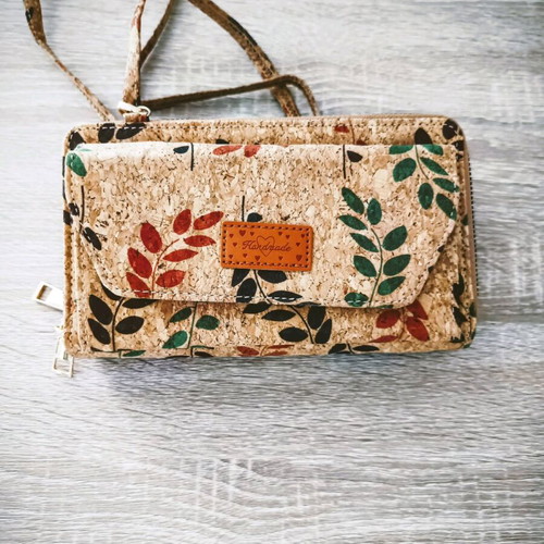 Cork bag A To Z Greek new, beige with drawings
