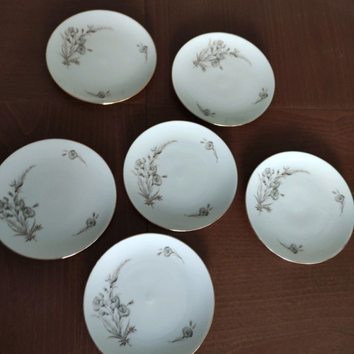 Schumaan German porcelain plates new, set of 6 pieces