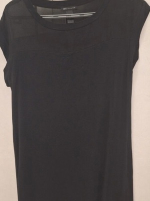 Mango short-sleeve dress size S with shoulder transparency like new, black