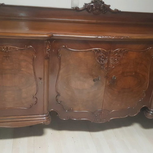 Handmade buffet used, solid walnut wood