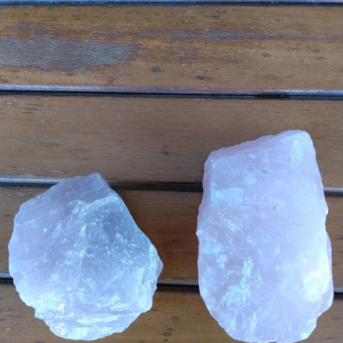 Mineral stones used, purple 11cm 505g and pink 13cm 567g