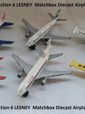 Vintage συλλογή 6 μεταλλικά αεροπλάνα Lesney Matchbox, 1973 & 1976