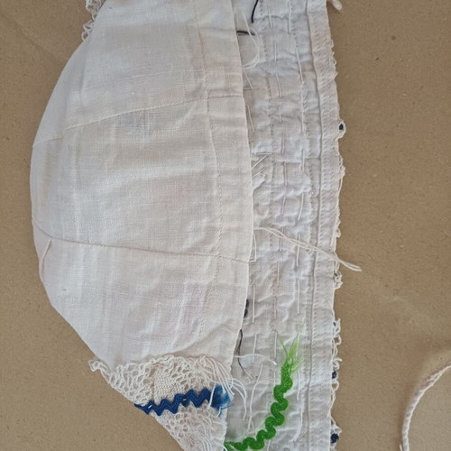 Traditional baptismal bonnet like new, handmade folk art