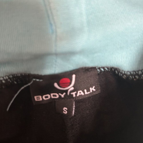 Body Talk linen pants, black and blue
