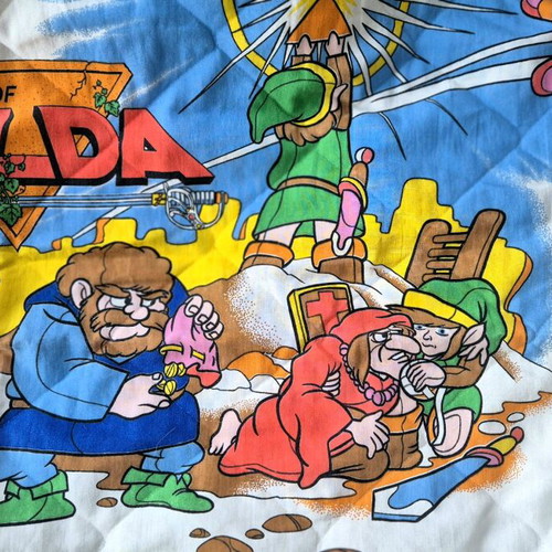 Nintendo Super Mario The Legend of Zelda 1988 υπερδιπλό χοντρό σεντόνι