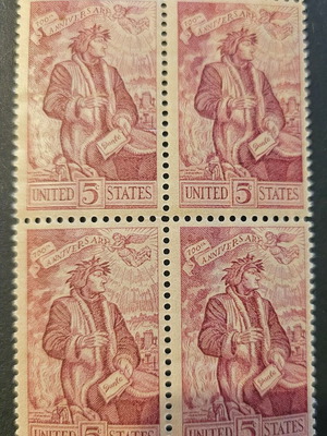 American stamps new block of 4, 1965, Dante