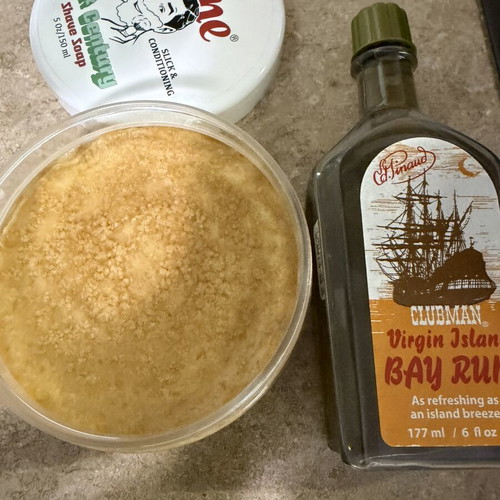 Fine shaving soap and Clubman aftershave used, Bay Rum scent set