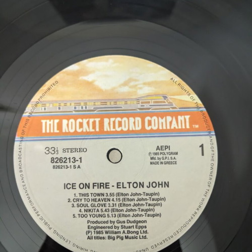 Elton John Ice On Fire vinyl record used, pop
