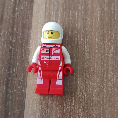 Lego Ferrari driver figure like new missing helmet protector