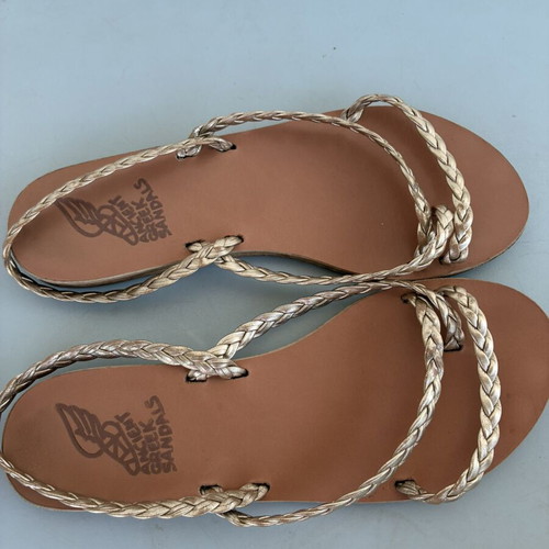 Ancient Greek Sandals used, gold sandals size 40