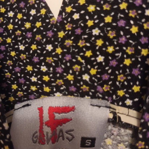 IF GANAS women's kimono dress like new, belt waist, black multicolor