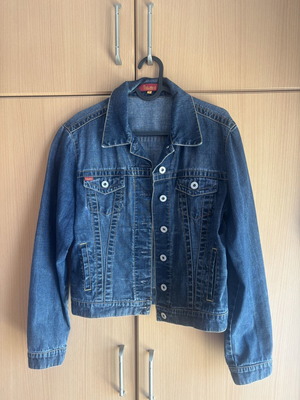Toi&Moi denim jacket, dark blue with decorative seams