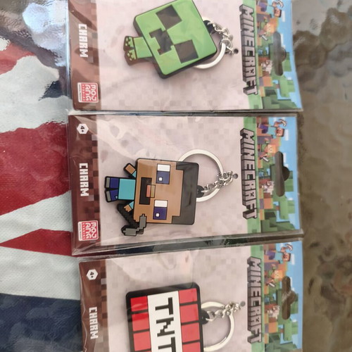 Μπρελόκ Minecraft καινούργια, πακέτο 3 πολύχρωμα