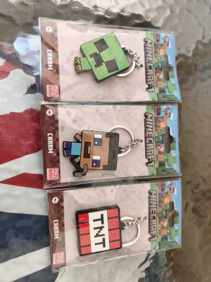 Μπρελόκ Minecraft καινούργια, πακέτο 3 πολύχρωμα
