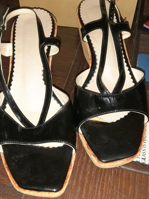 Platform sandals black with cork size 40 A To Z Greek used