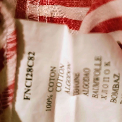Naf Naf shirt like new, cotton, white and red, size 38