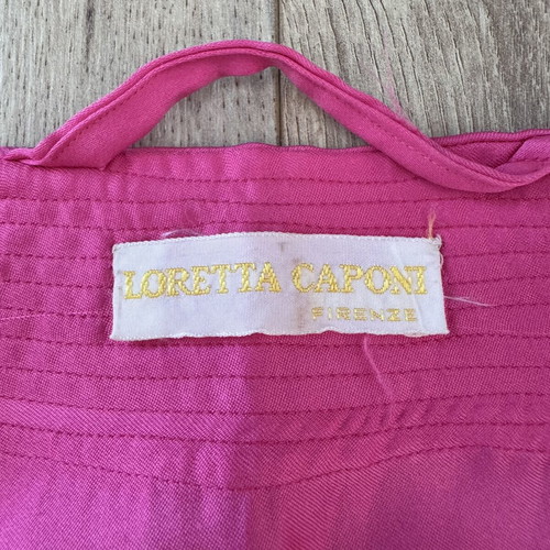 Loretta Caponi Firenze Pink Satin Robe M-L like new, belted, made in Italy