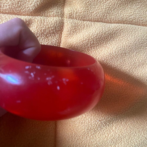 Gustav Klimt acrylic bangle used, translucent red