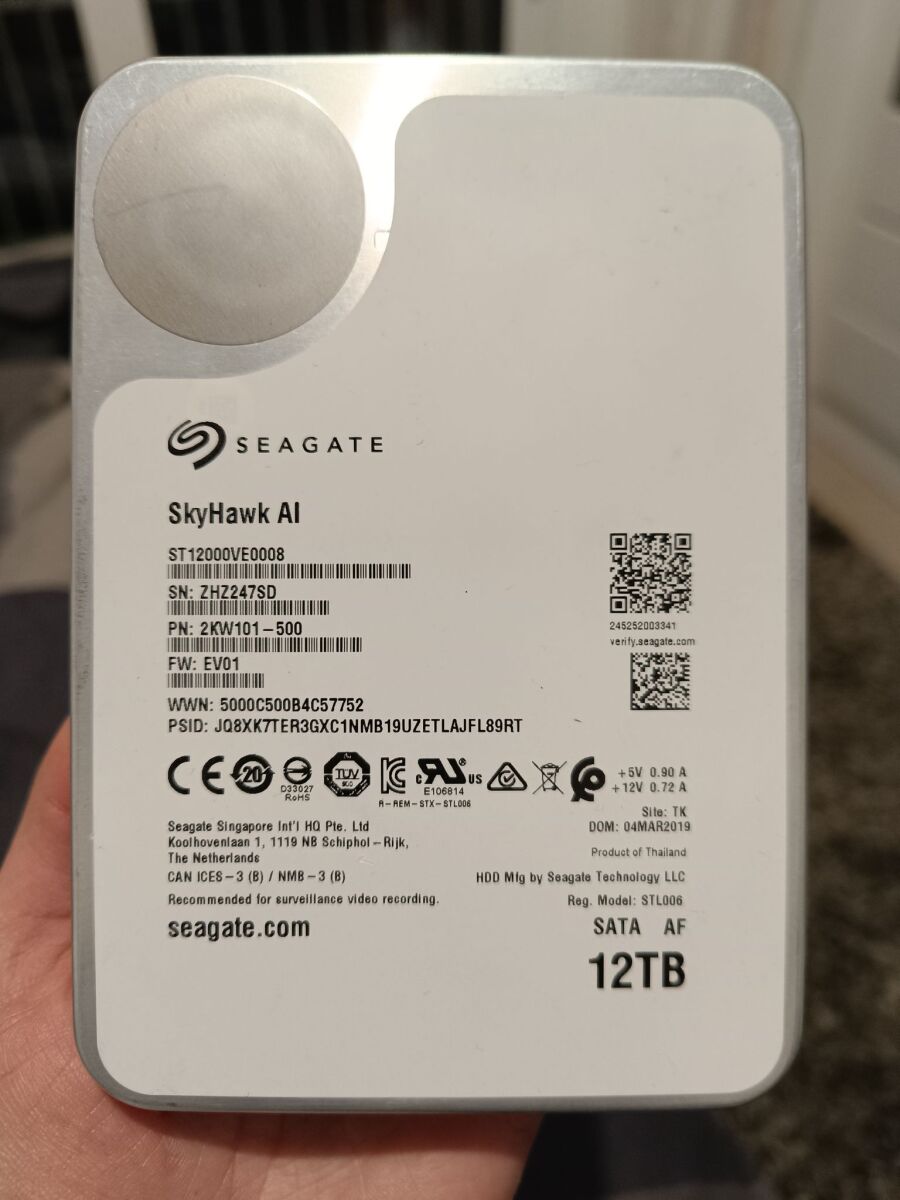 Hdd 12tb Seagate SkyHawk AI 12TB Surveillance Hard Drive - 7200
